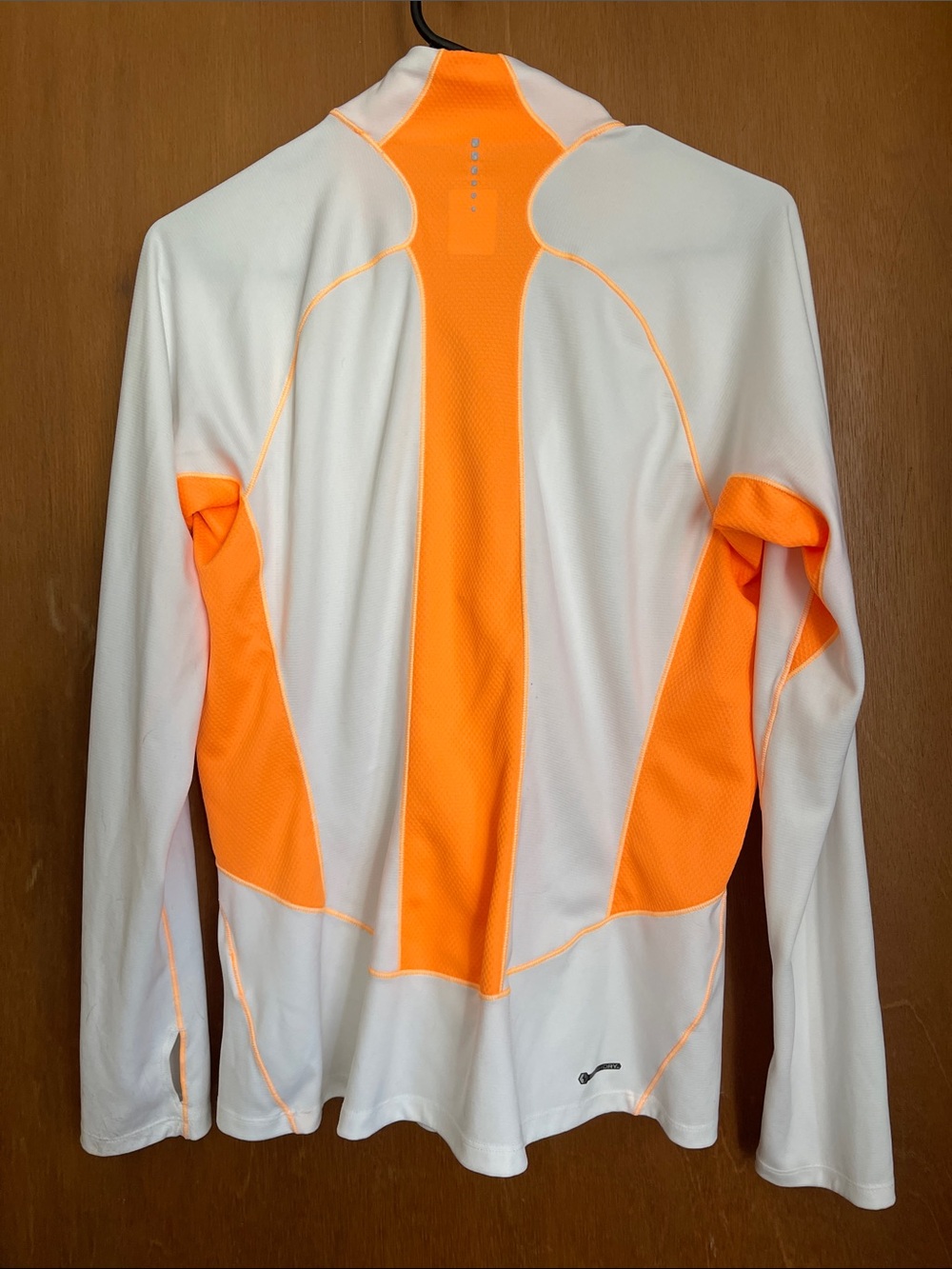 The North Face White Pullover with Bright Orange Panels and Teal Zipper - Picture 4 of 4
